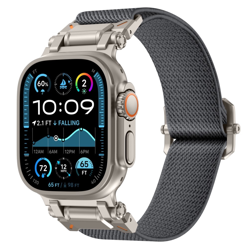 Titán nejlon szíj Apple Watch Ultra/Ultra 2 49mm/SE/SE 2022/2023 44mm/10 46mm/9/8/7 45mm/6/5/4 44mm/3/2/1 42 mm - szürke
