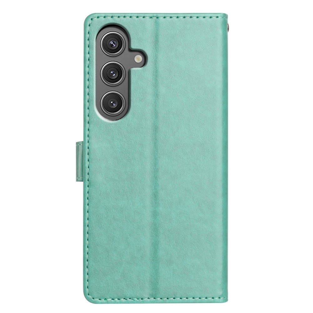 Vérrögök könyv tok Samsung Galaxy S25 - kék-zöld