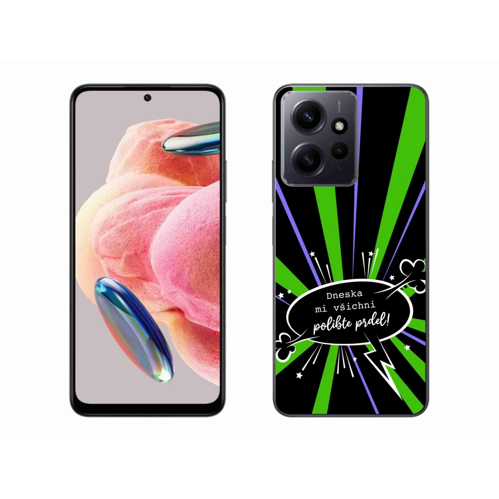 Gél borító mmCase a Xiaomi Redmi Note 12 4G-hez - vicces szöveg 15 fekete háttérrel