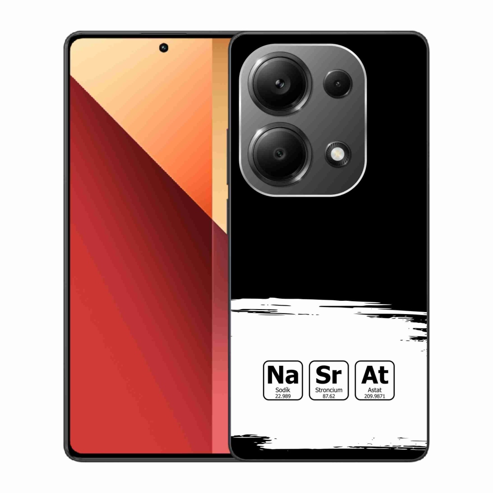 Gél borítás mmCase a Xiaomi Redmi Note 13 Pro 4G/Poco M6 Pro számára - kémiai elemek fehér és fekete háttérrel