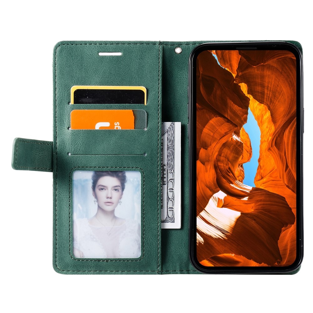 Vonalas könyv tok Xiaomi Redmi Note 14 Pro 5G/Poco X7 5G/Note 14 Pro+ 5G - zöld