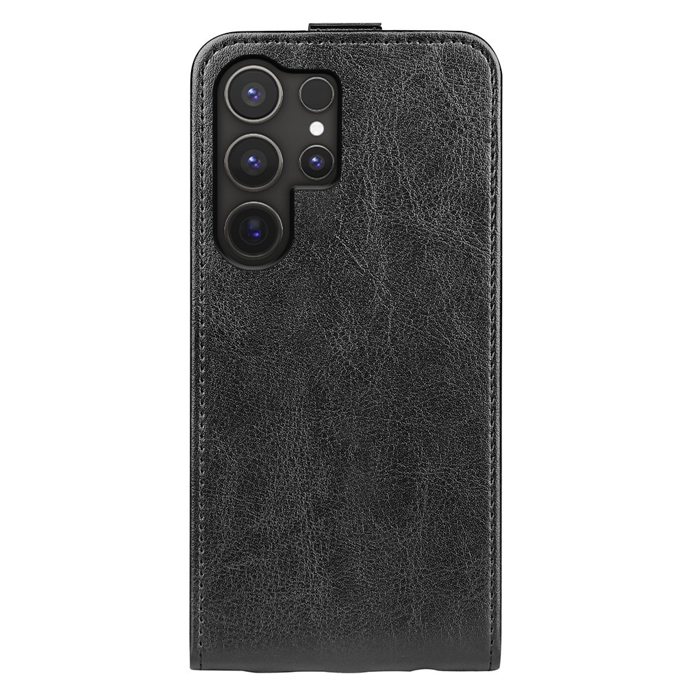 Függőleges könyvtáska Samsung Galaxy S25 Ultra készülékhez - fekete