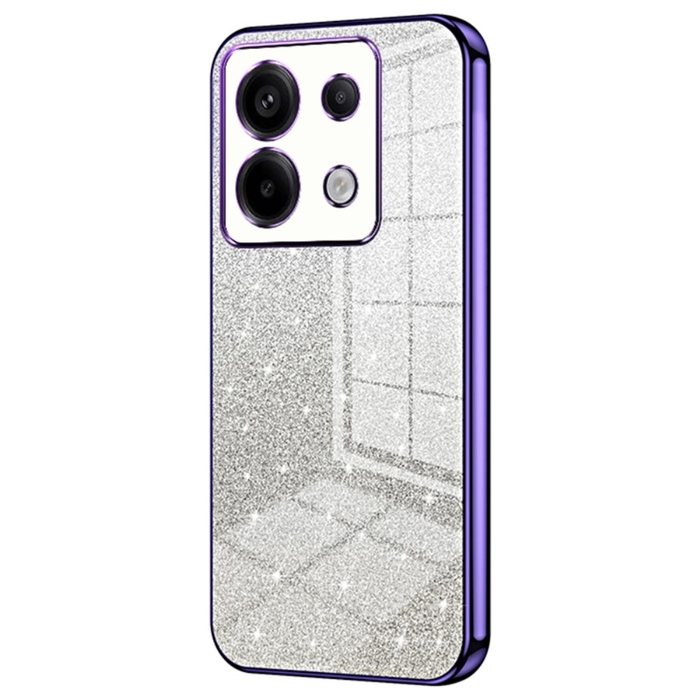 Vágott zselés csillogó tok a Xiaomi Redmi Note 13 Pro 5G/Poco X6 5G számára - lila