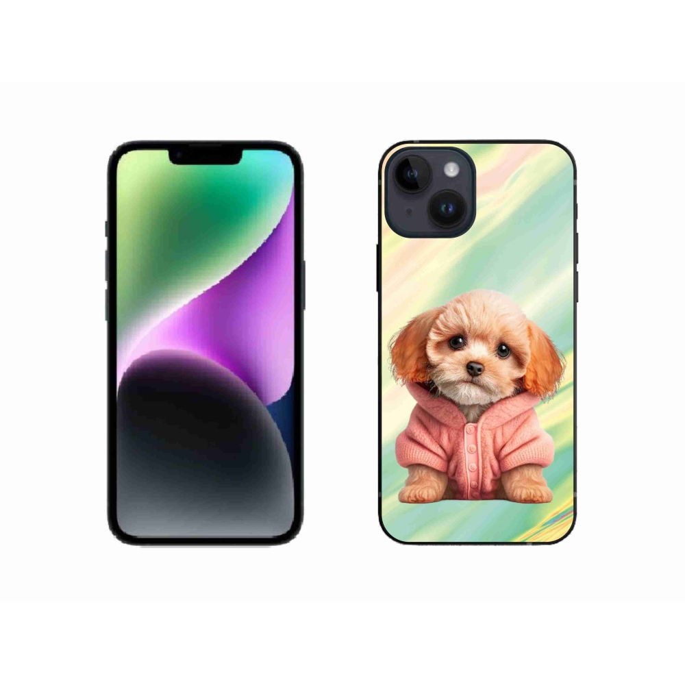Gél borítás mmCase iPhone 14 készülékhez - kiskutya pulóverben