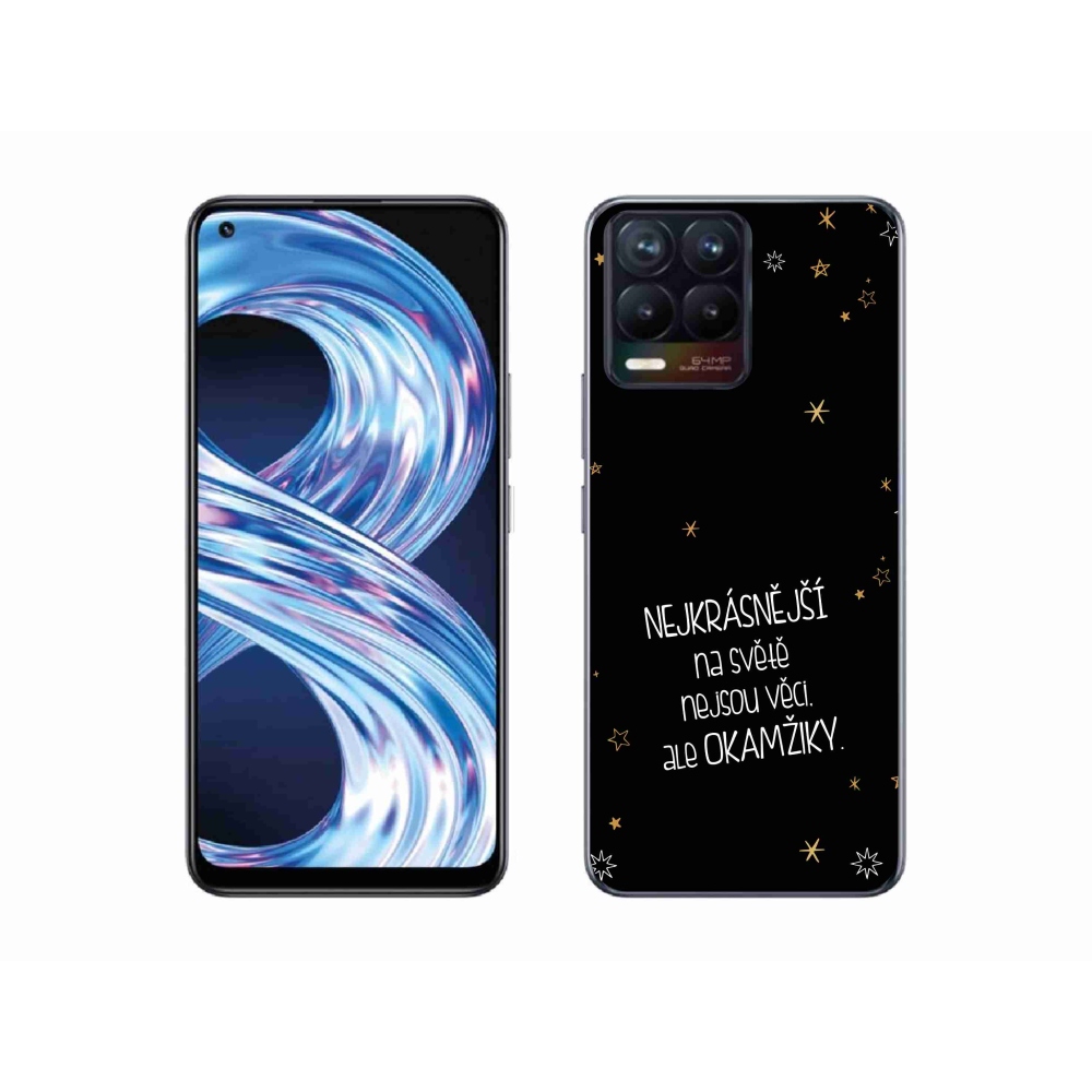 Gél borítás mmCase a Realme 8 Pro-n - Idézet 4 fekete háttérrel