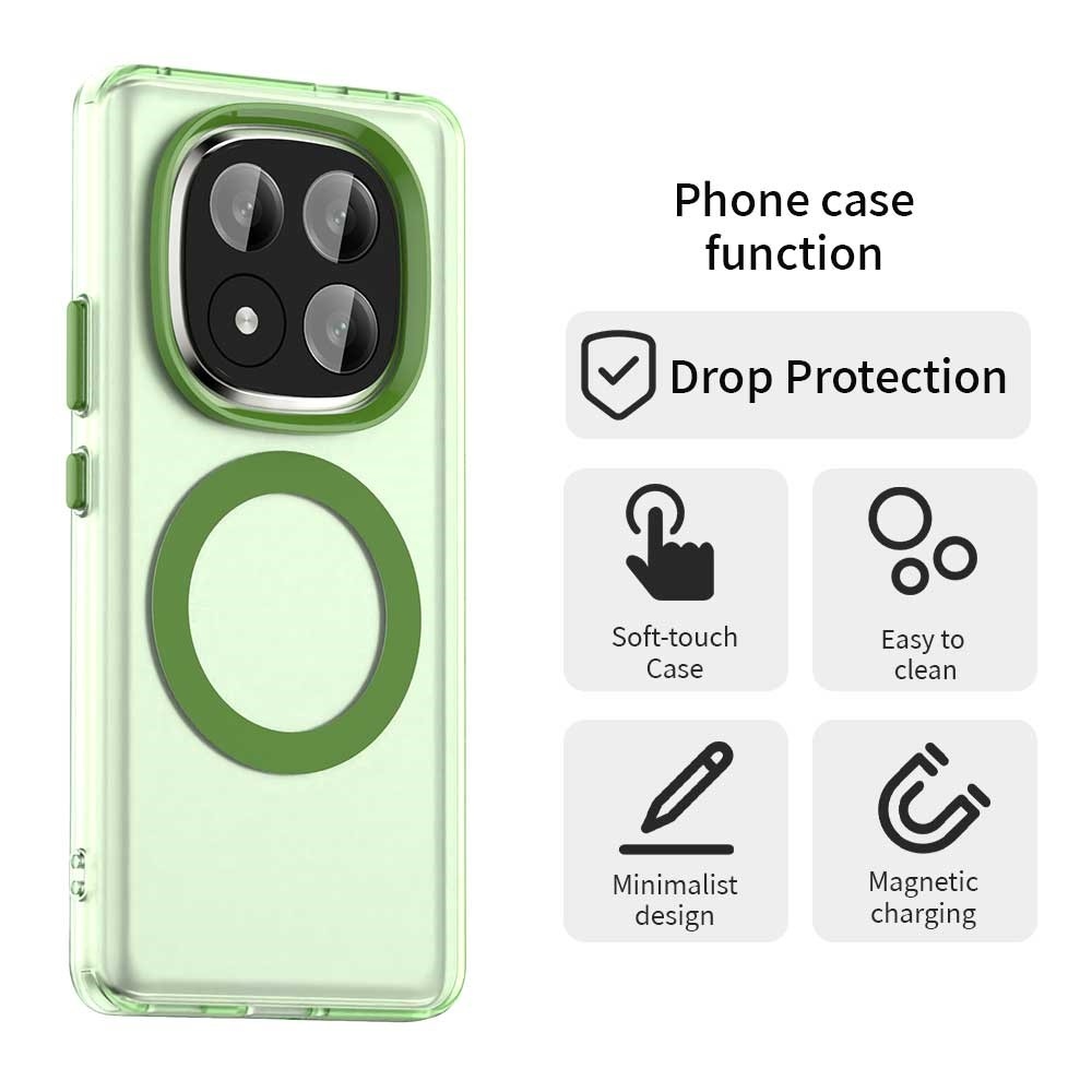 Candy zselés tok MagSafe-val Xiaomi Redmi Note 14 Pro+ 5G - zöld