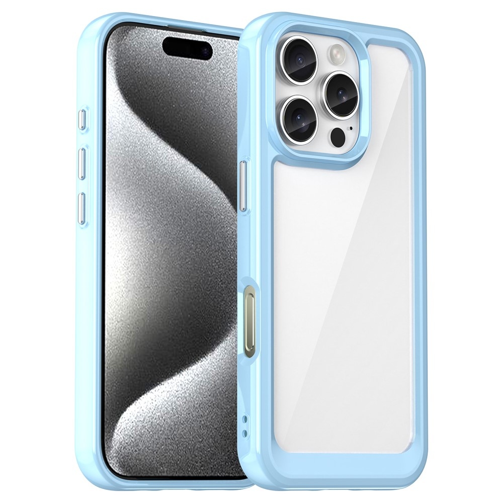 Gél tok fix hátlappal iPhone 16 Pro készülékhez - kék