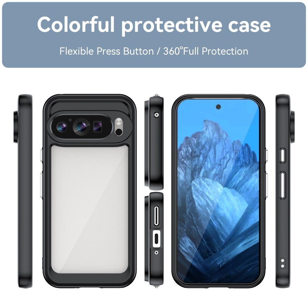 Gél tok fix hátlappal a Google Pixel 9/9 Pro számára - fekete