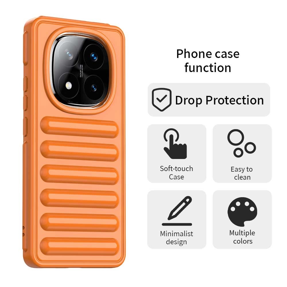 Csíkos tartós borító Xiaomi Redmi Note 14 Pro+ 5G - narancssárga