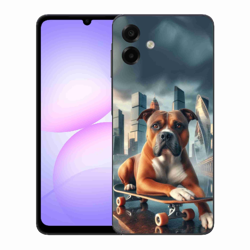 Gél borítás mmCase Samsung Galaxy A07 4G - kutya gördeszkán