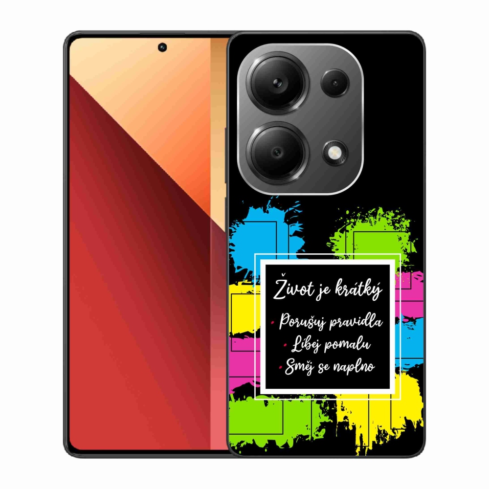 Gél borítás mmCase a Xiaomi Redmi Note 13 Pro 4G/Poco M6 Pro - idézet 5 fekete háttérrel