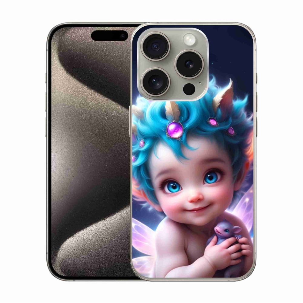 Zselés borítás mmCase iPhone 15 Pro készülékhez - baba pillangószárnyakkal