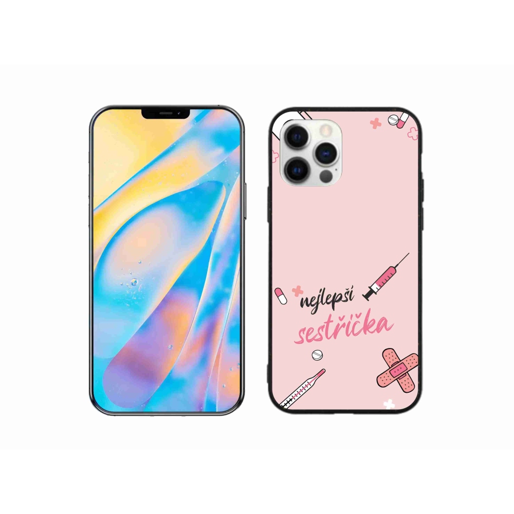 Gél borítás mmCase iPhone 12 Pro készülékhez - a legjobb kishúg rózsaszín háttérrel