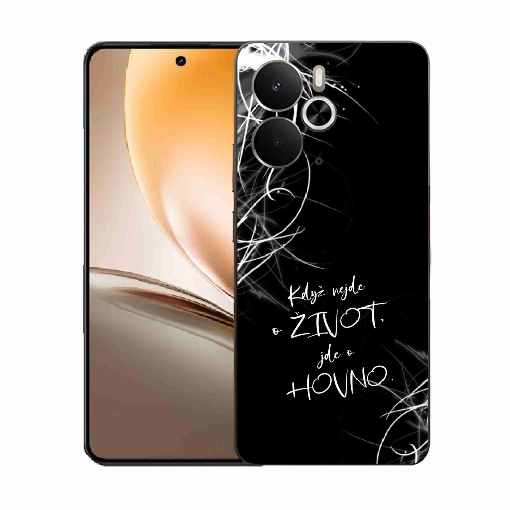 Gél borító mmCase a Realme 14 5G készülékhez - vicces szöveg 16 fekete háttér