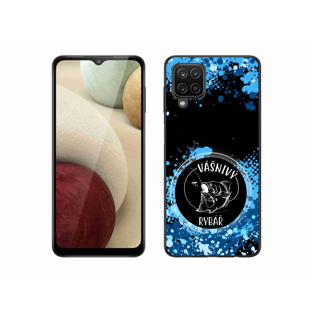 Gél borító mmCase Samsung Galaxy M12 - szenvedélyes halász fekete háttérrel