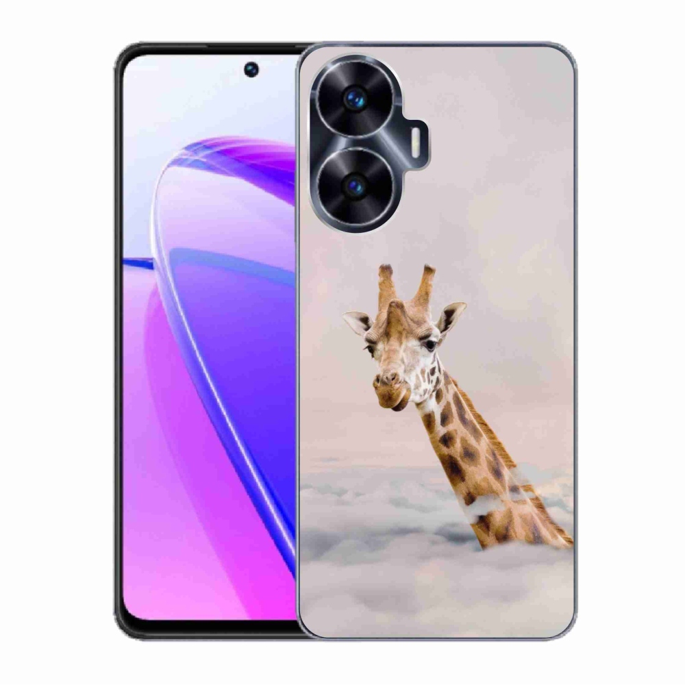 Gél borítás mmCase a Realme C55 készülékhez - zsiráf a felhőkben