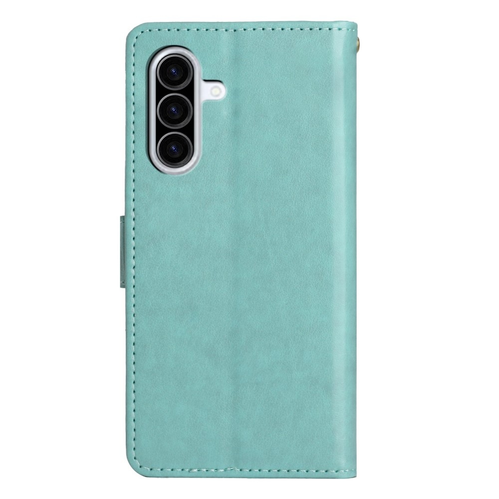 Virágok könyv tok Samsung Galaxy A26 5G-hez - teáskék