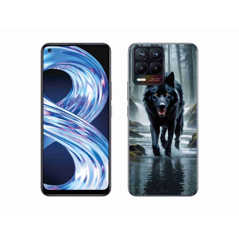 Gél borítás mmCase a Realme 8 4G-re - fekete farkas