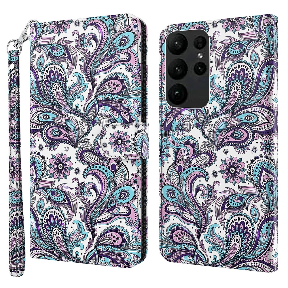 Nyomtatott könyv tok Samsung Galaxy S24 Ultra készülékhez - kasmír minta