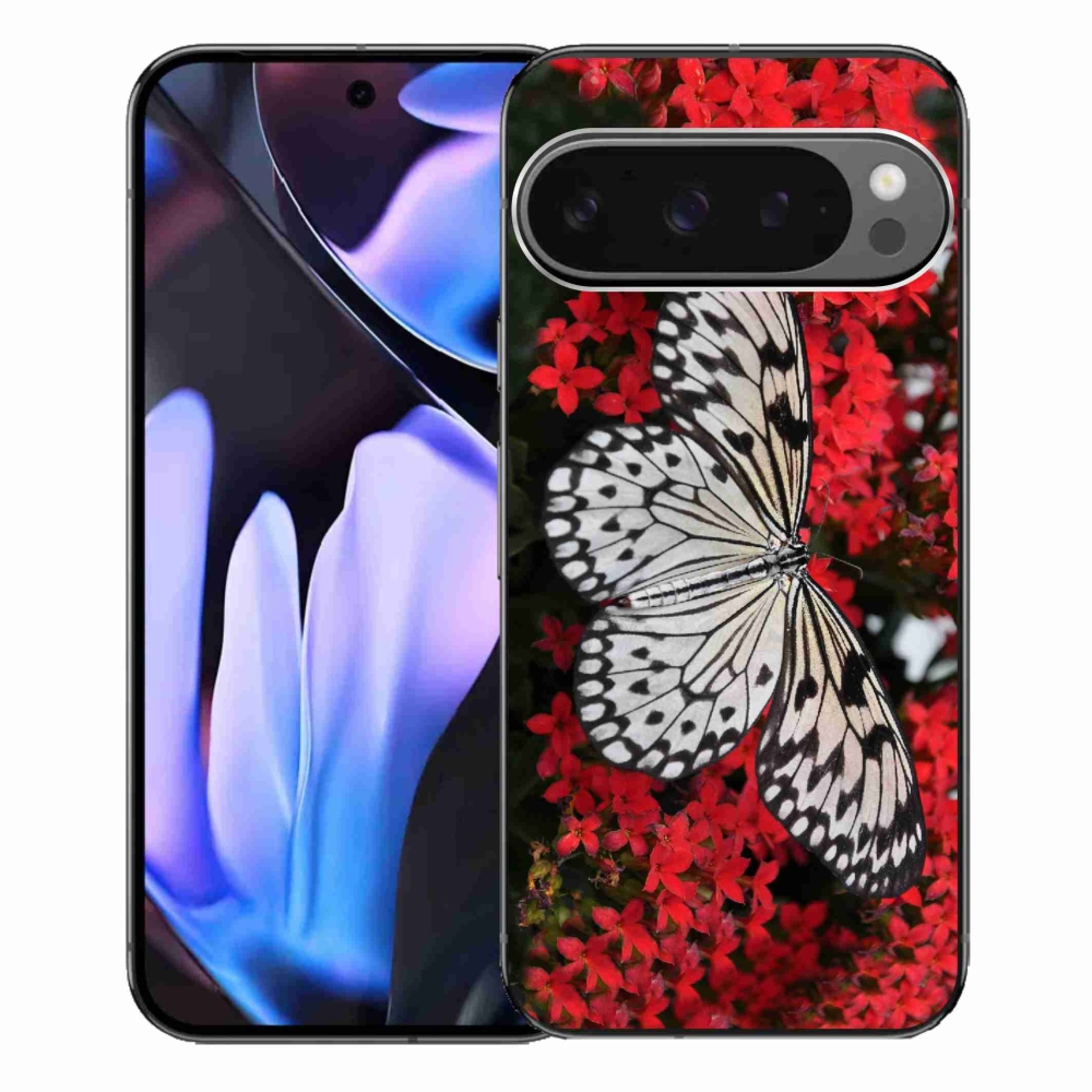 Zselés borítás mmCase a Google Pixel 9 Pro XL-hez - fekete-fehér pillangó 1