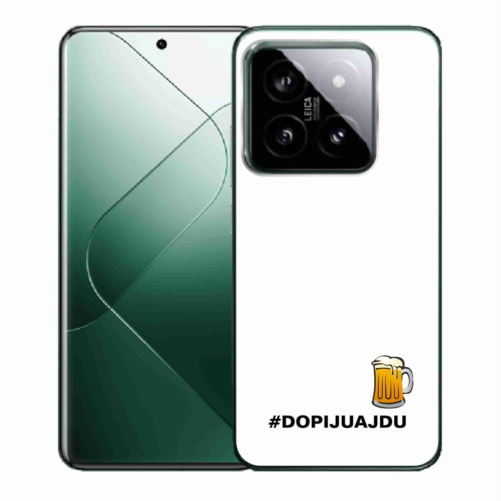 Gél borító mmCase a Xiaomi 14 - sör motívum 1 fehér háttérrel