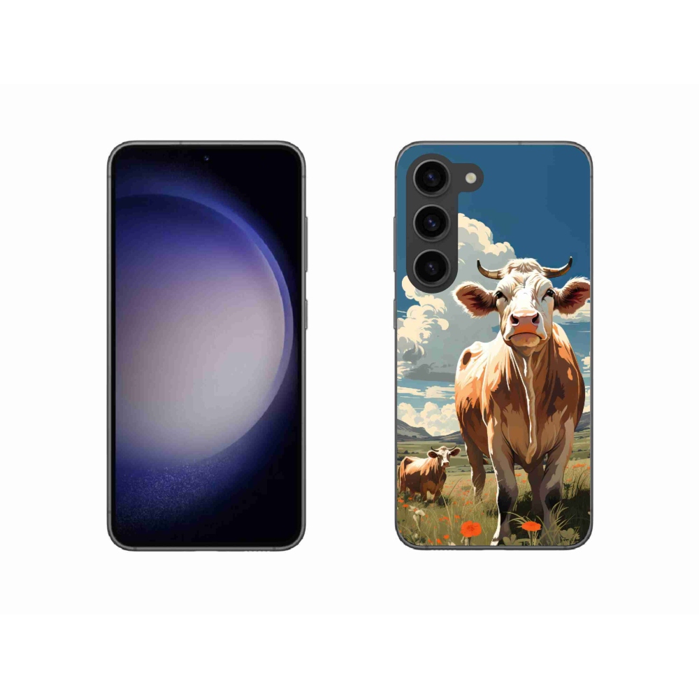Zselés borítás mmCase Samsung Galaxy S23 5G - tehenek a réten