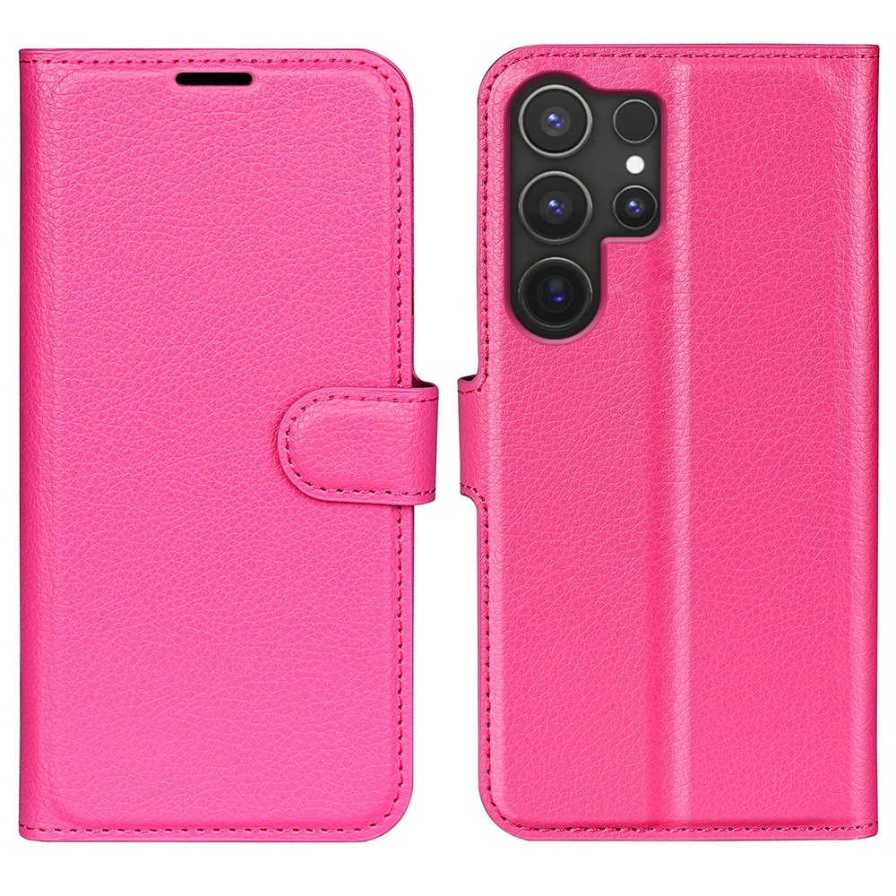 Litchi könyv tok Samsung Galaxy S25 Ultra készülékhez - rózsaszínű
