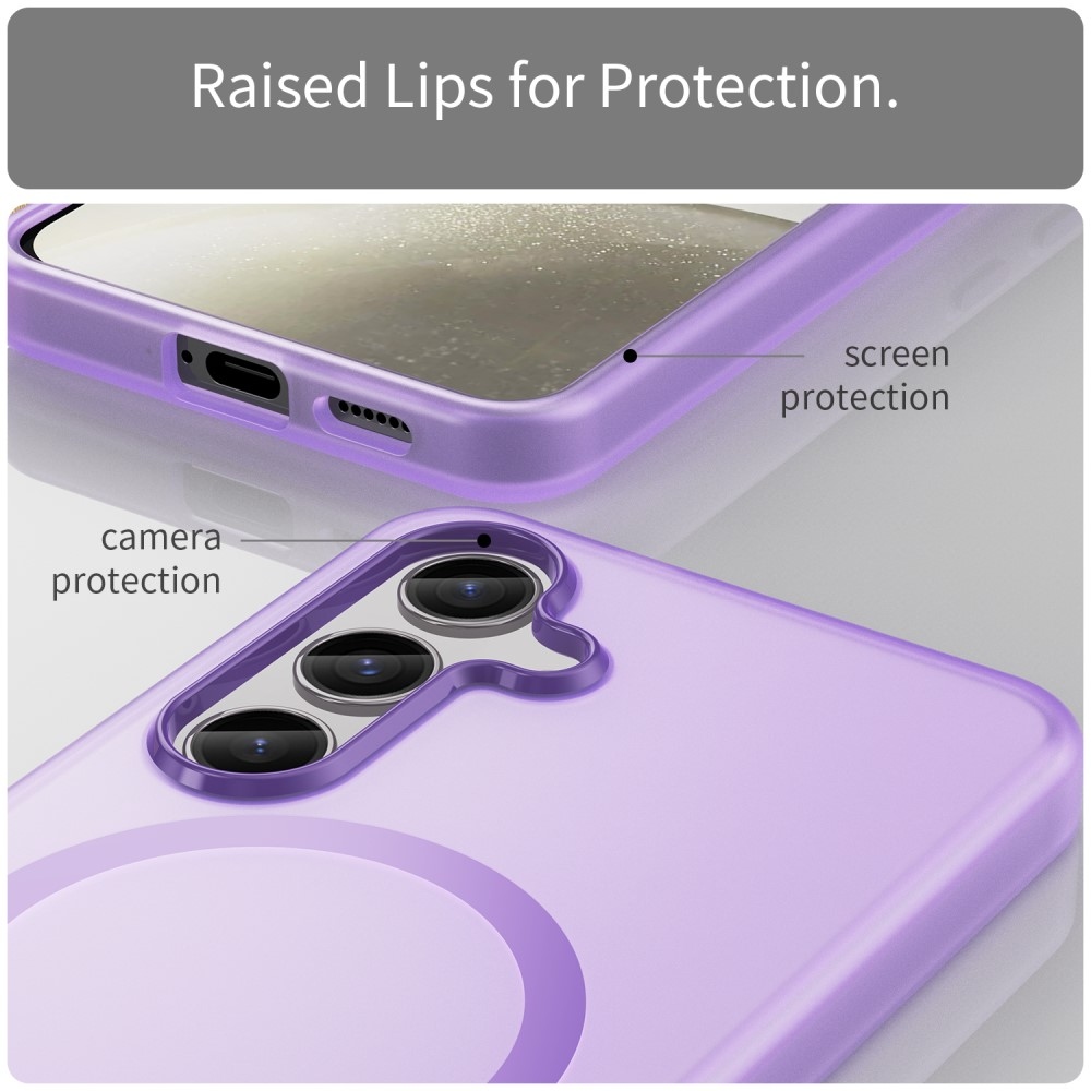 Frost zselés tok MagSafe támogatással Samsung Galaxy S24+/S25+ készülékhez - sötétlila