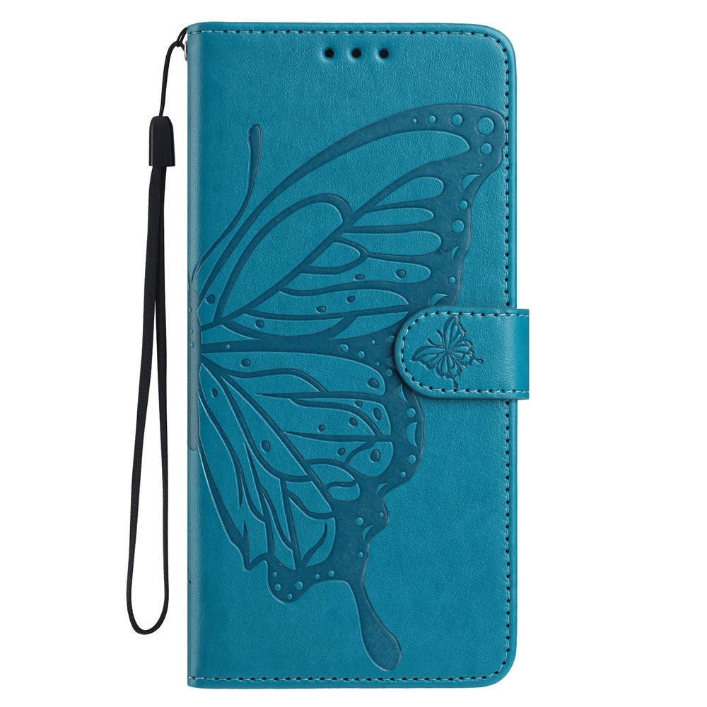 Virágos pillangó könyv tok Xiaomi 15T-hez - kék