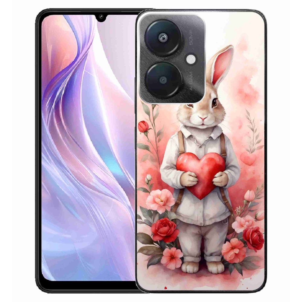 Gél borító mmCase a Xiaomi Redmi 13C 5G számára - nyúl szívvel