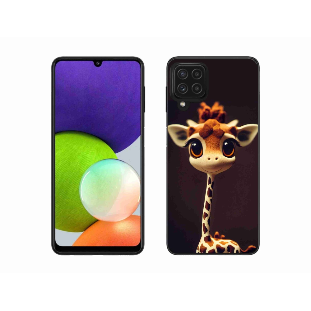 Zselés borítás mmCase Samsung Galaxy A22 4G - kis zsiráfhoz