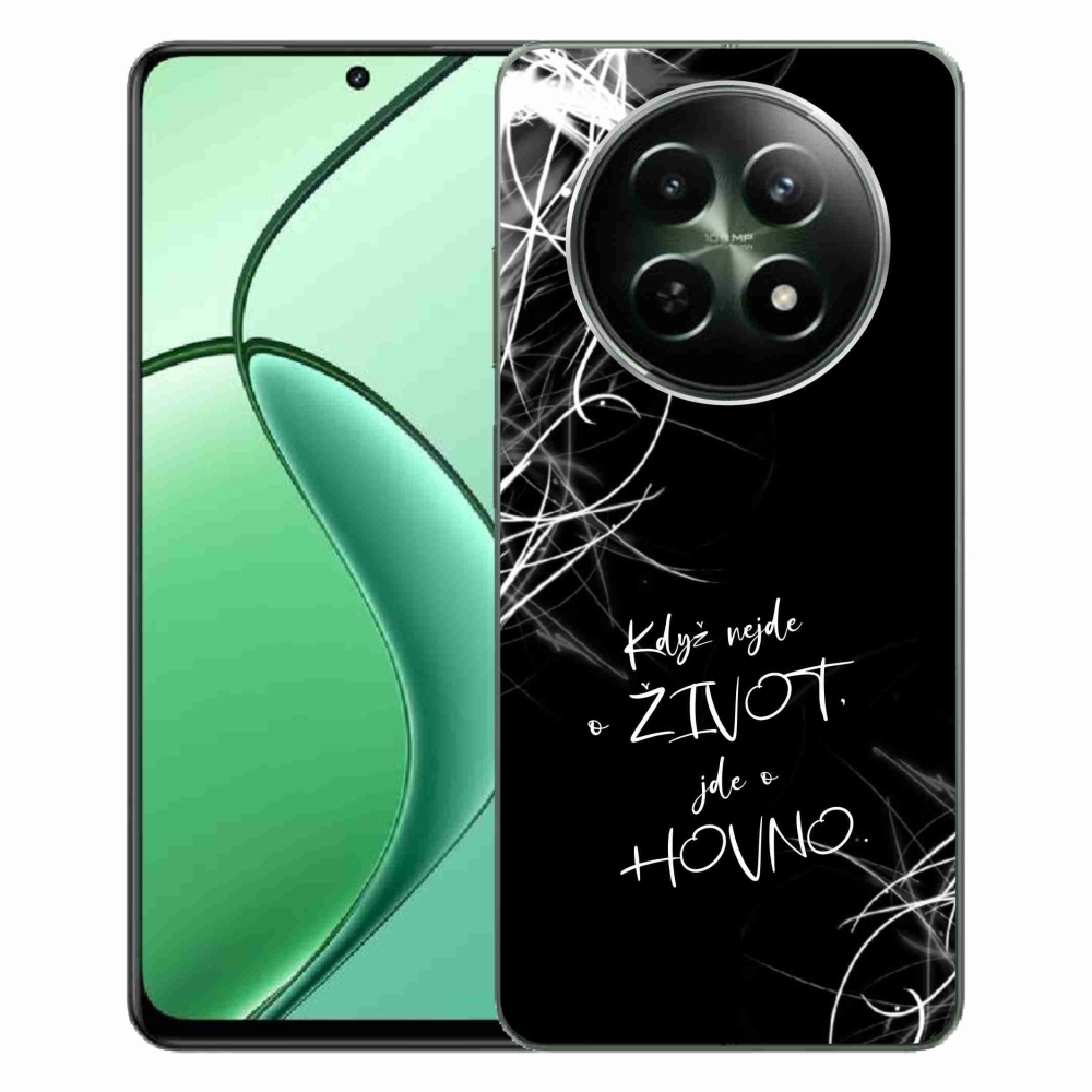 Gél borító mmCase a Realme 12 5G/12x 5G készülékhez - vicces szöveg 16 fekete háttér