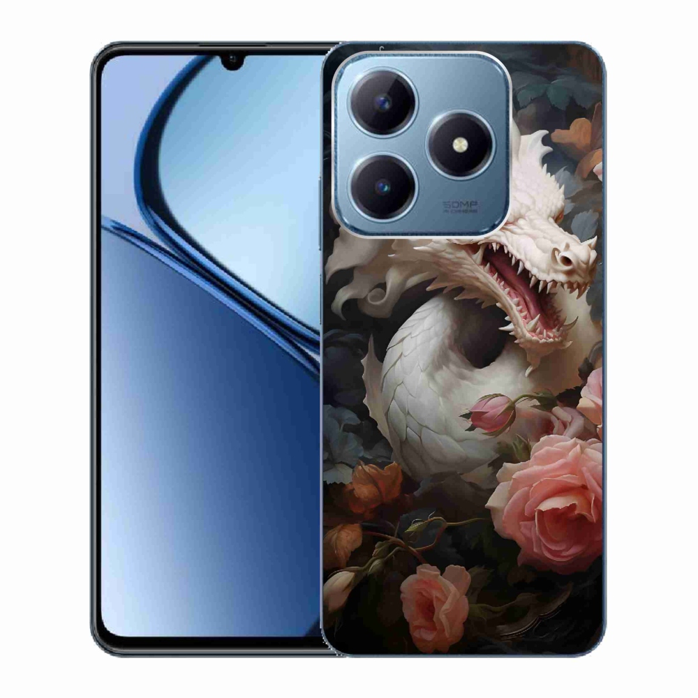 Zselés borítás mmCase a Realme C63 készülékhez - fehér sárkány