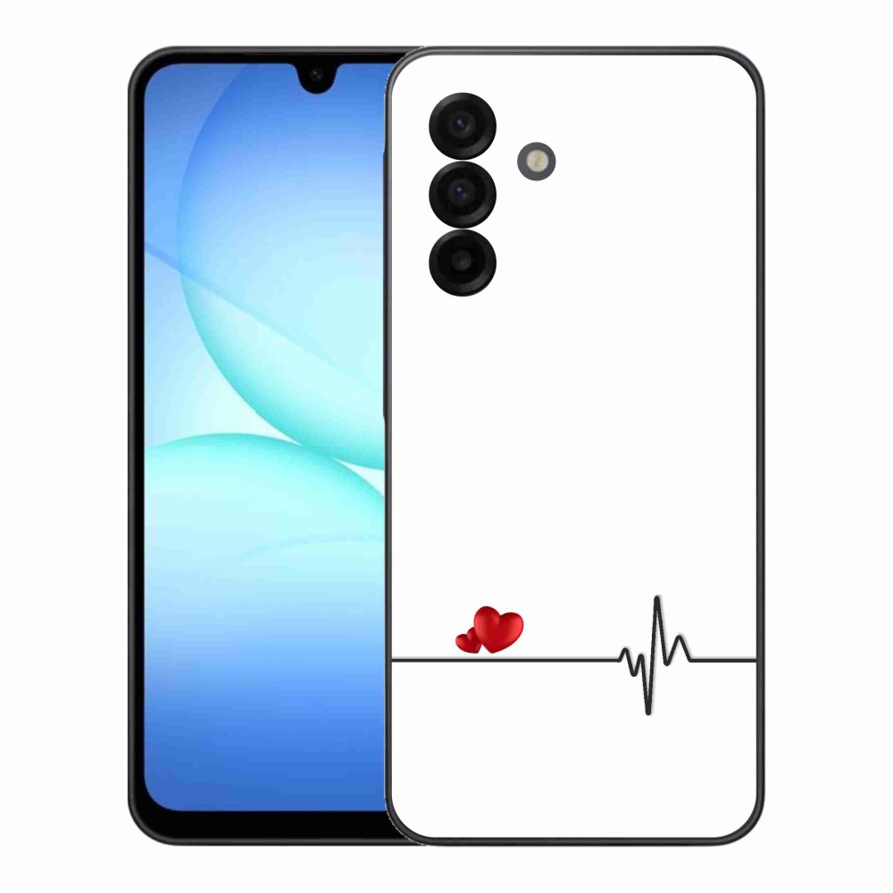 Gél borító mmCase Samsung Galaxy A17 4G/5G - szív és szívverés fehér háttérrel