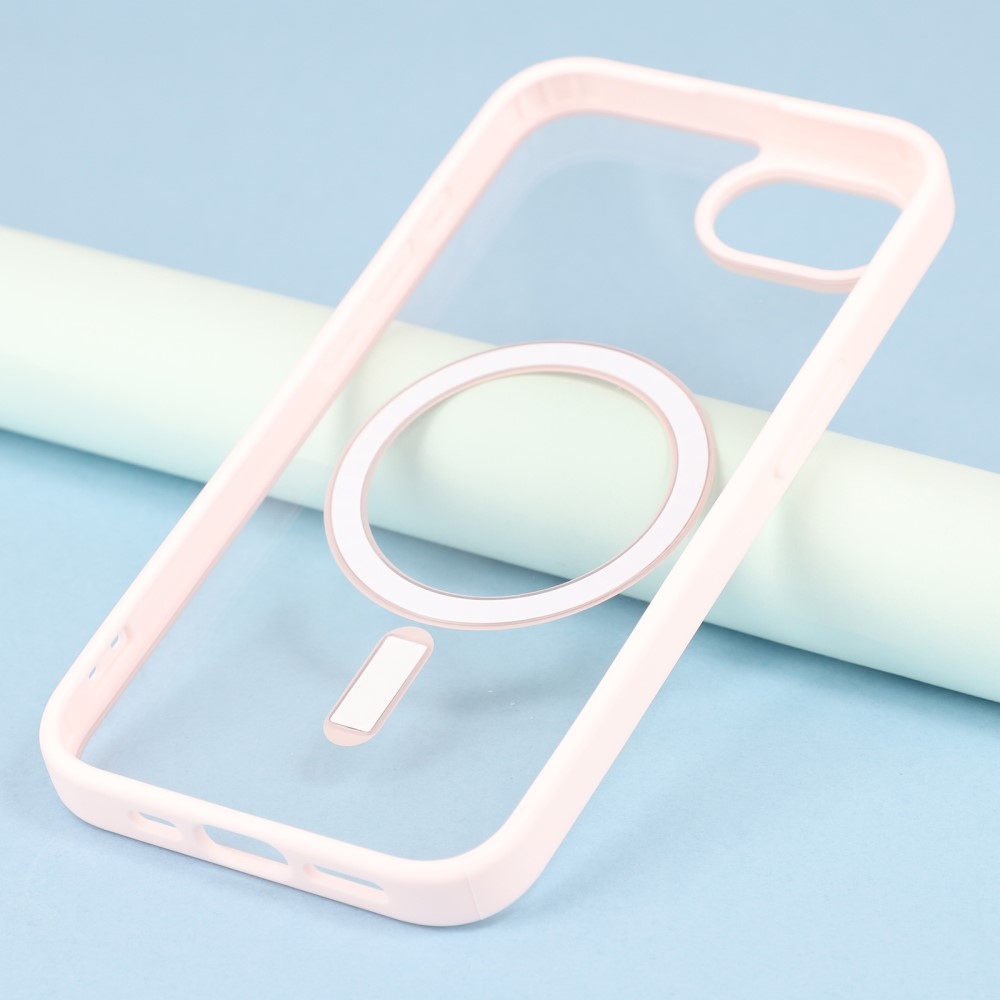 Matt zselés tok MagSafe támogatással iPhone 16e készülékhez - rózsaszín
