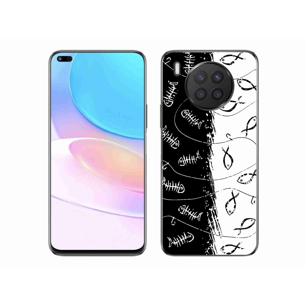 Gél borító mmCase a Huawei Nova 8i - csontvázak és halak