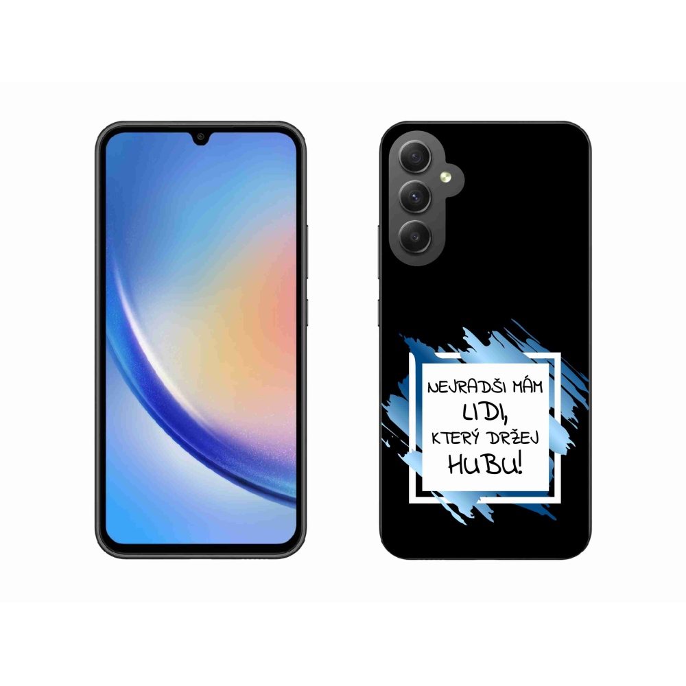 Gél borító mmCase Samsung Galaxy A34 5G - vicces szöveg 7 fehér és fekete háttérrel