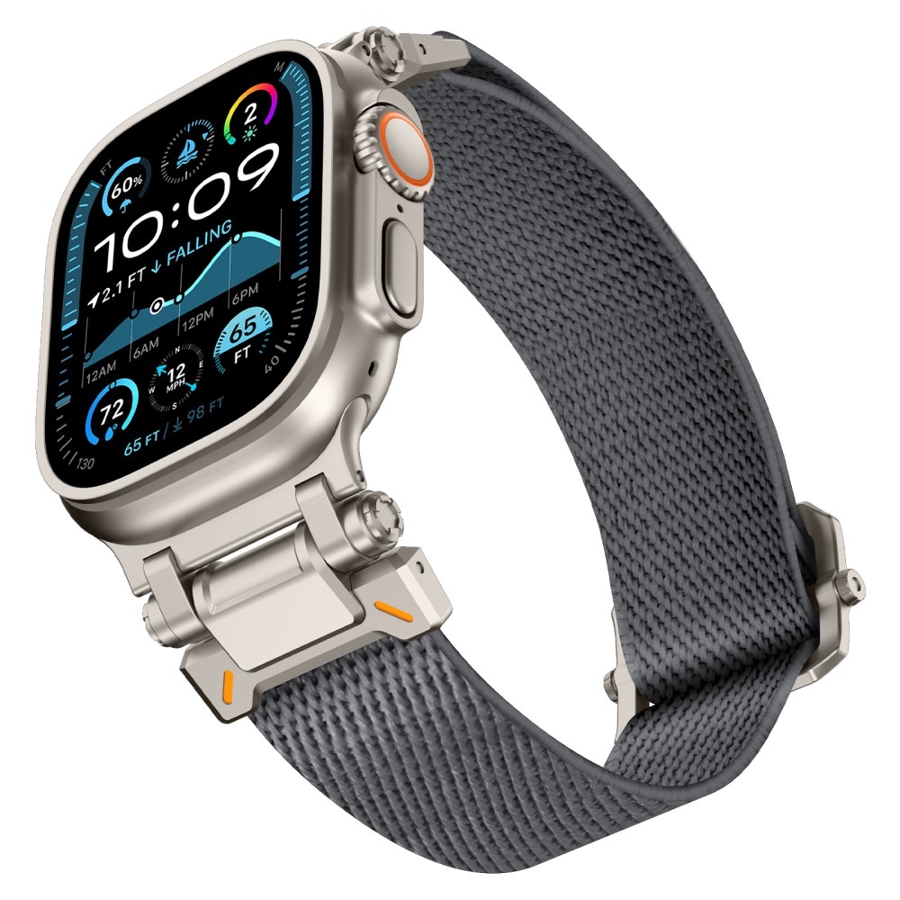 Titán nejlon szíj Apple Watch Ultra/Ultra 2 49mm/SE/SE 2022/2023 44mm/10 46mm/9/8/7 45mm/6/5/4 44mm/3/2/1 42 mm - szürke