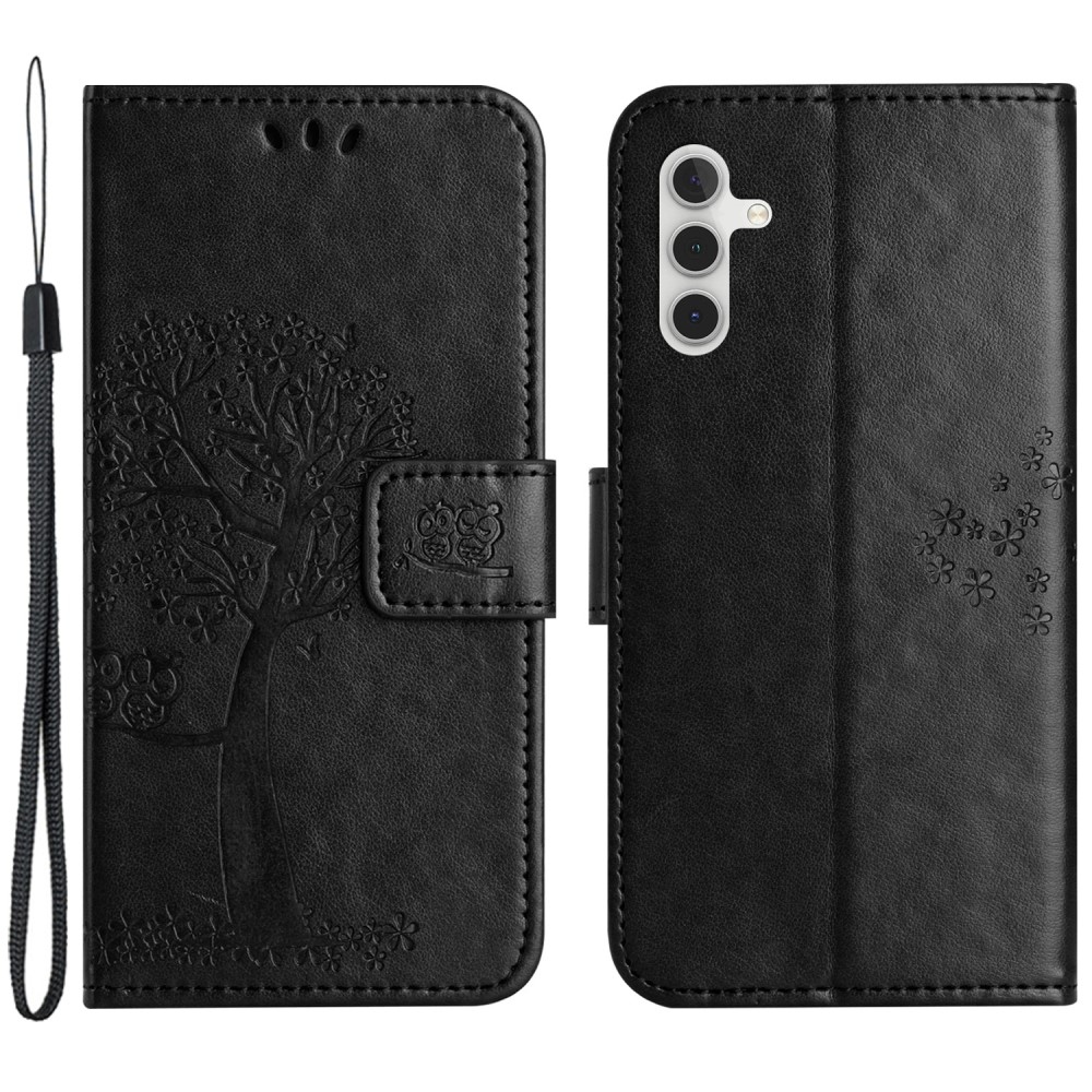 Fás könyv tok Samsung Galaxy M15 5G - fekete