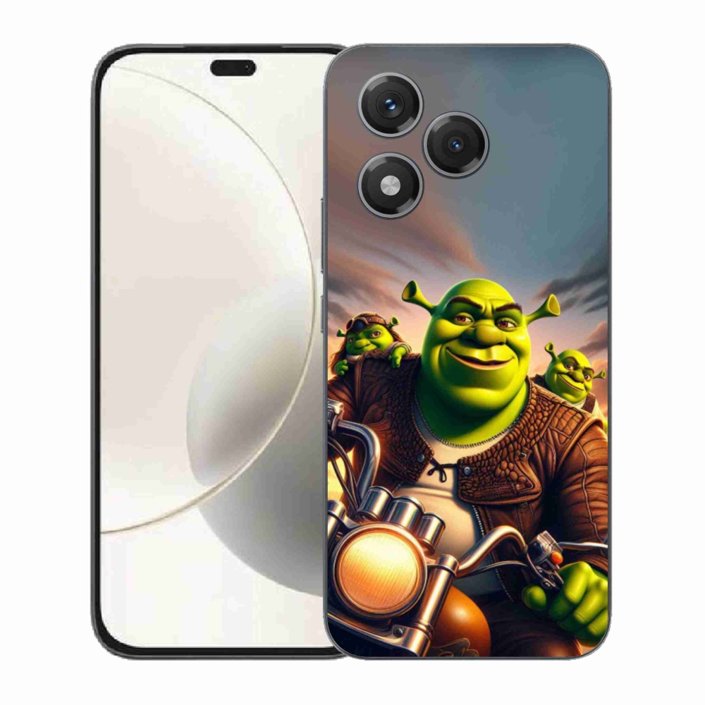 Zselés borítás mmCase a Honor 400 Lite-hoz - Shrek egy motorkerékpáron