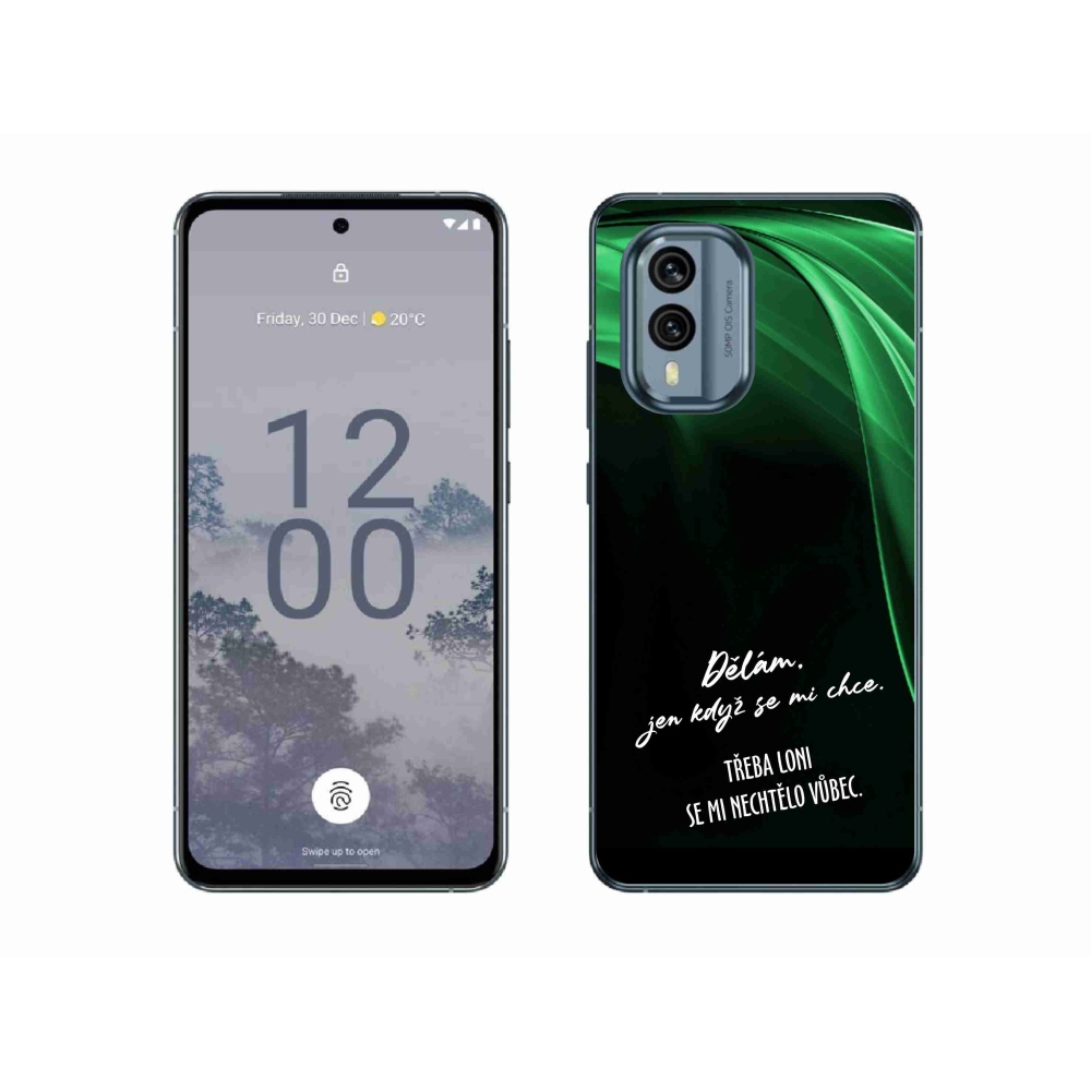 Zselés borító mmCase a Nokia X30 5G készülékhez - vicces szöveg 12 fekete háttér