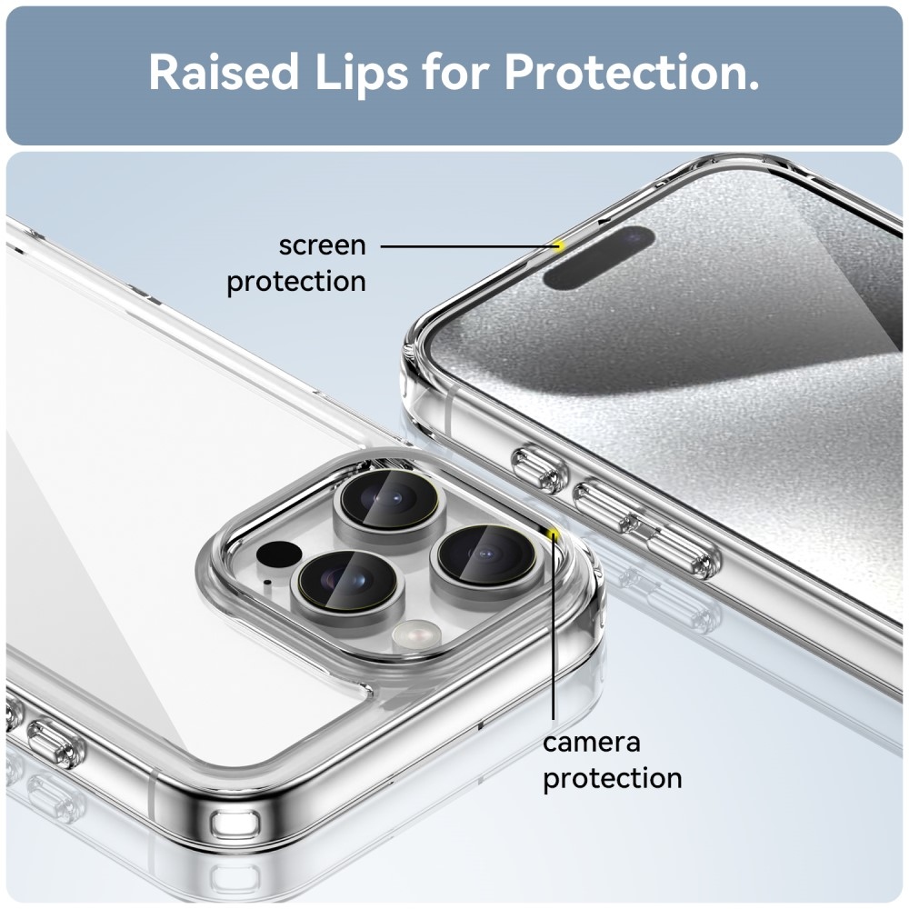 Gél tok fix hátlappal iPhone 16 Pro Max készülékhez - átlátszó
