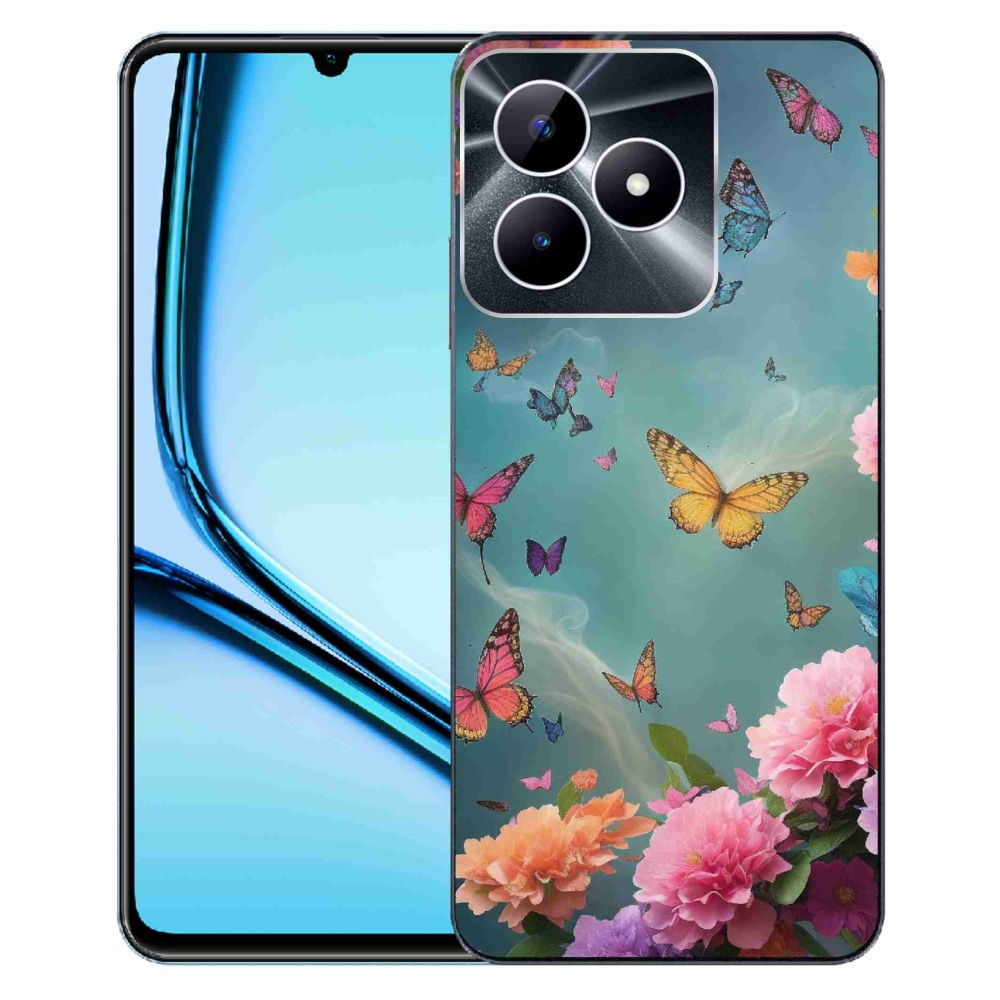 Gél borító mmCase a Realme Note 50 készülékhez - színes virágok és pillangók