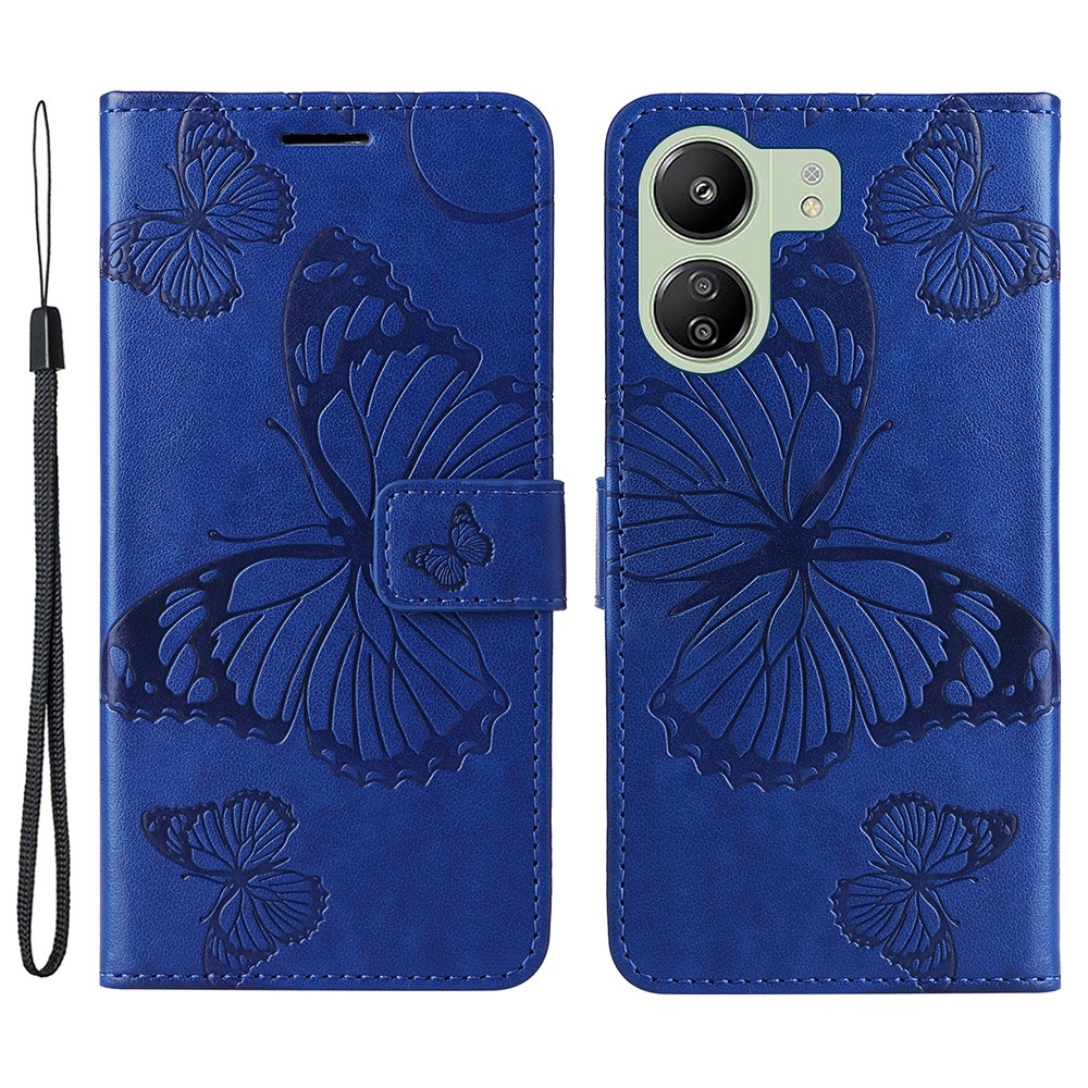 Nagy pillangó könyv tok Xiaomi Poco C65/Redmi 13C - kék