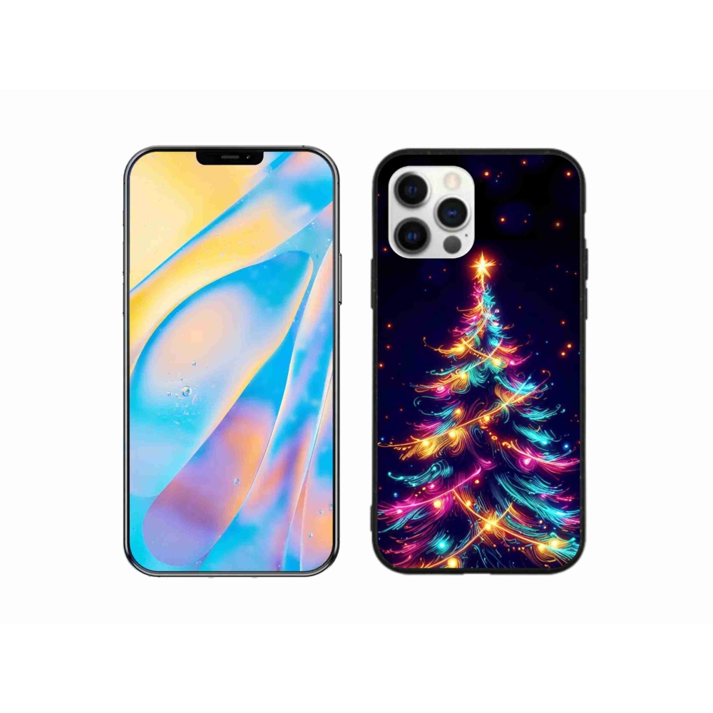 Zselés borítás mmCase iPhone 12 Pro készülékhez - neon karácsonyfa