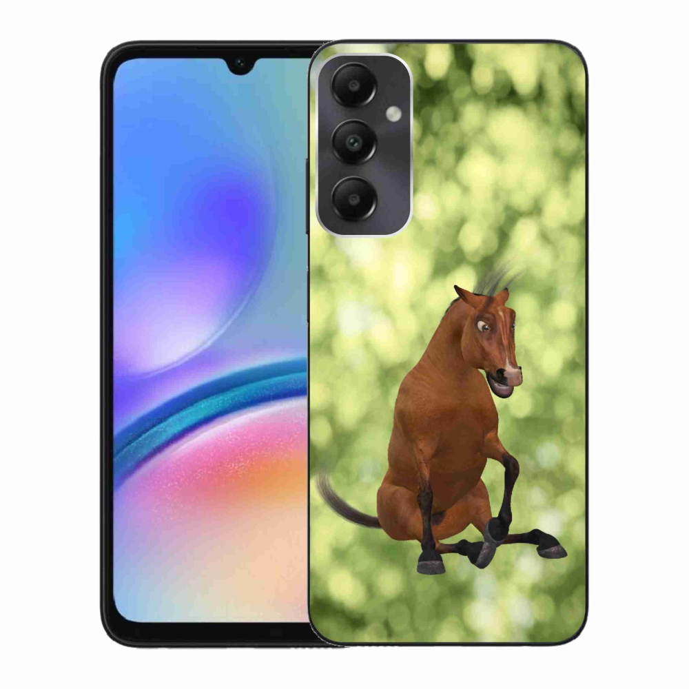 Zselés borítás mmCase Samsung Galaxy A05s készülékhez - barna rajzfilm ló 1