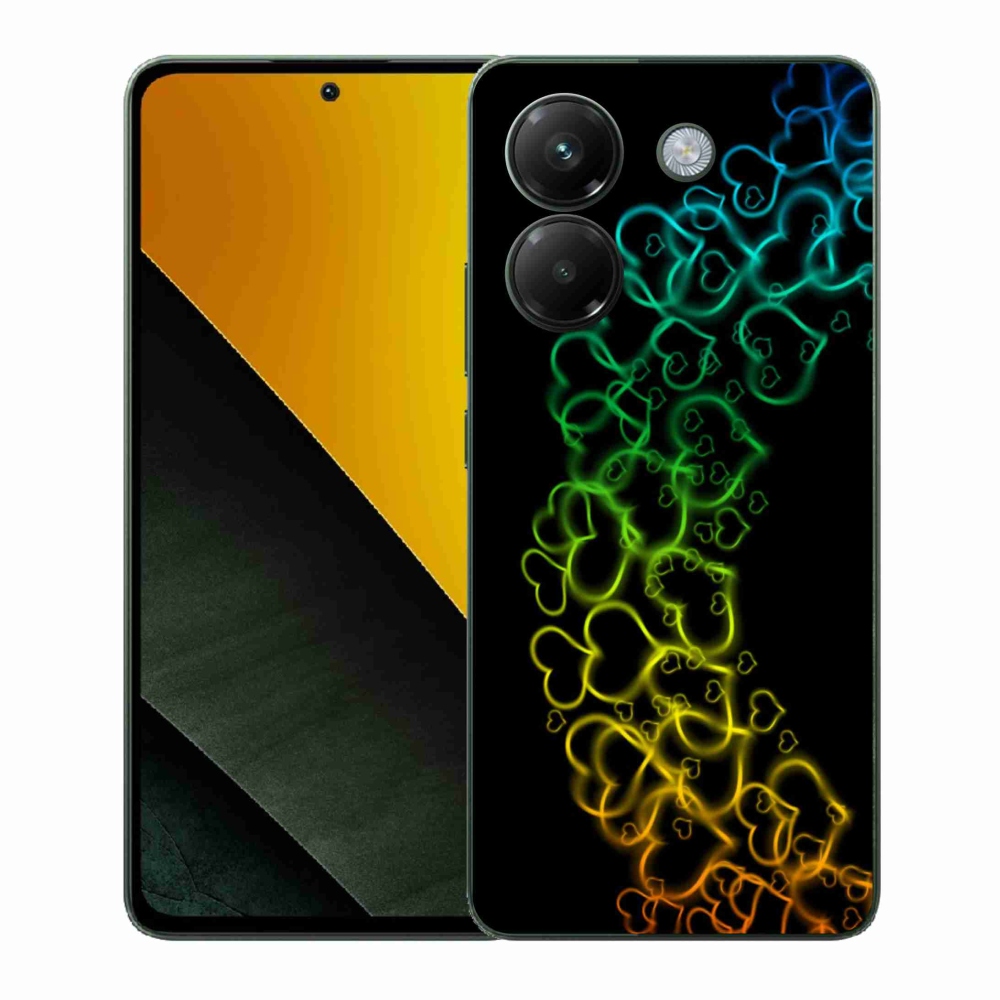 Gél borítás mmCase a Xiaomi Poco M7 Pro 5G számára - színes szívek