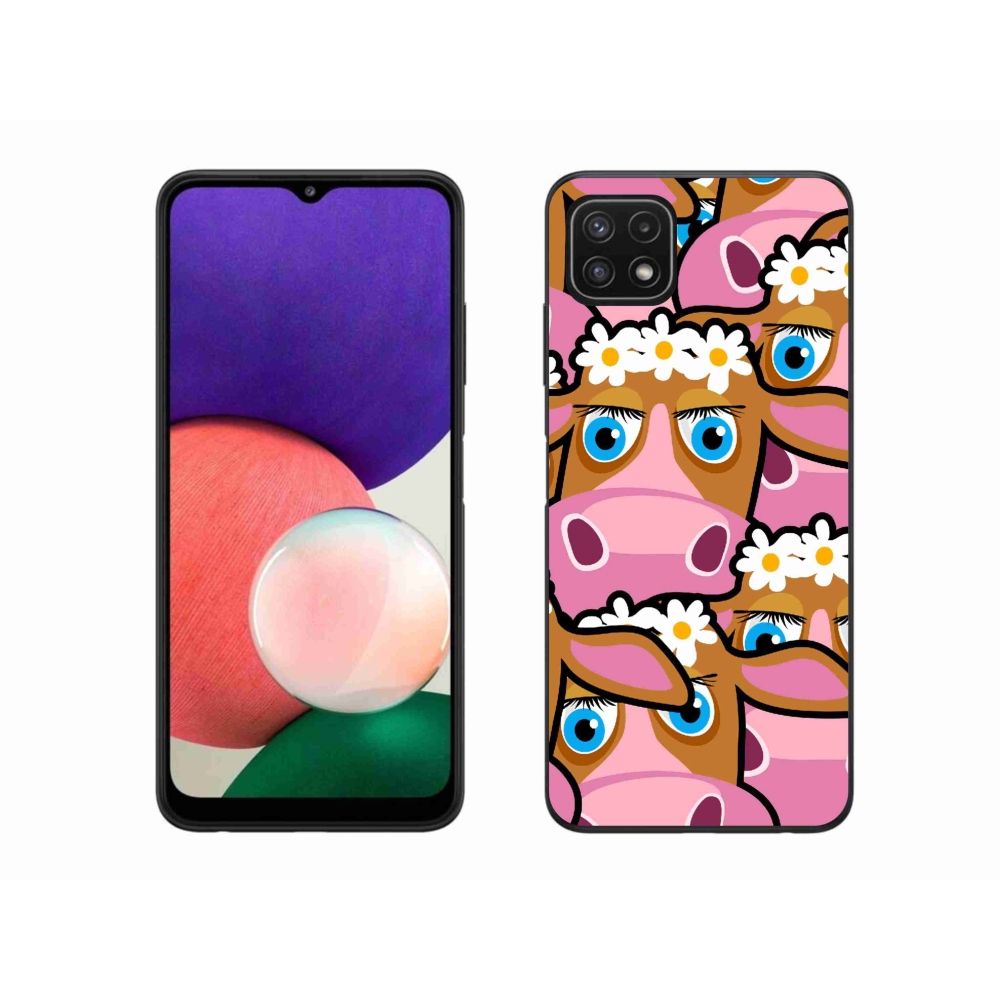 Gél borítás mmCase Samsung Galaxy A22 5G - rajzfilm tehenekhez