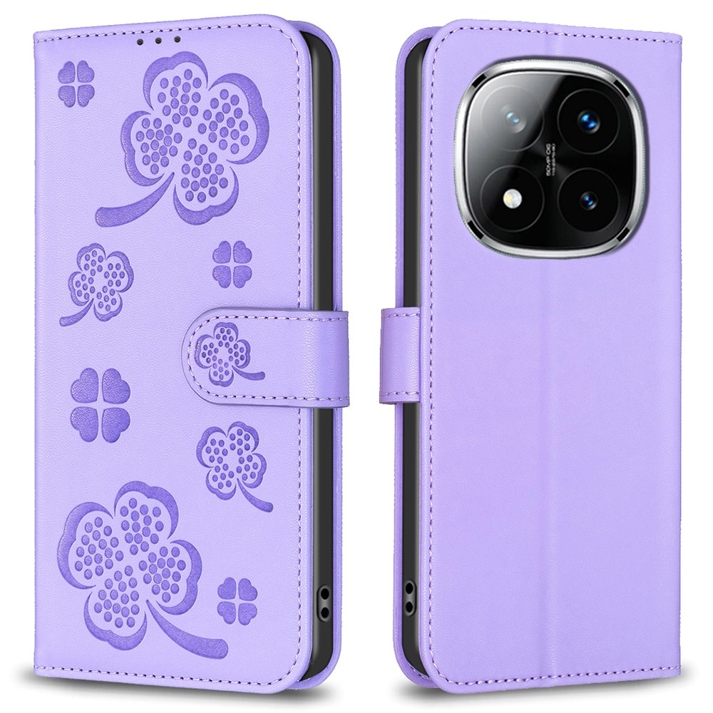 Clover könyv tok Xiaomi Redmi Note 14 Pro-hoz - lila