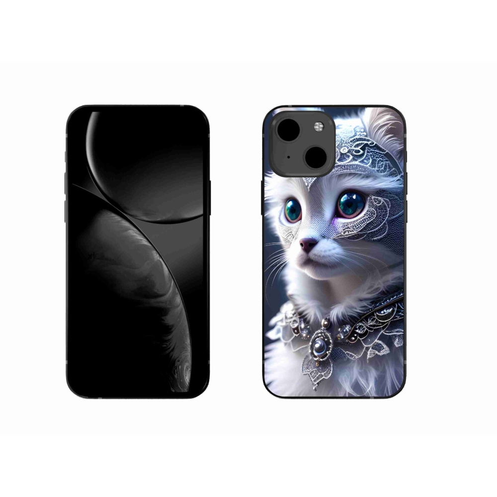 Zselés borítás mmCase iPhone 13 készülékhez - fehér macska